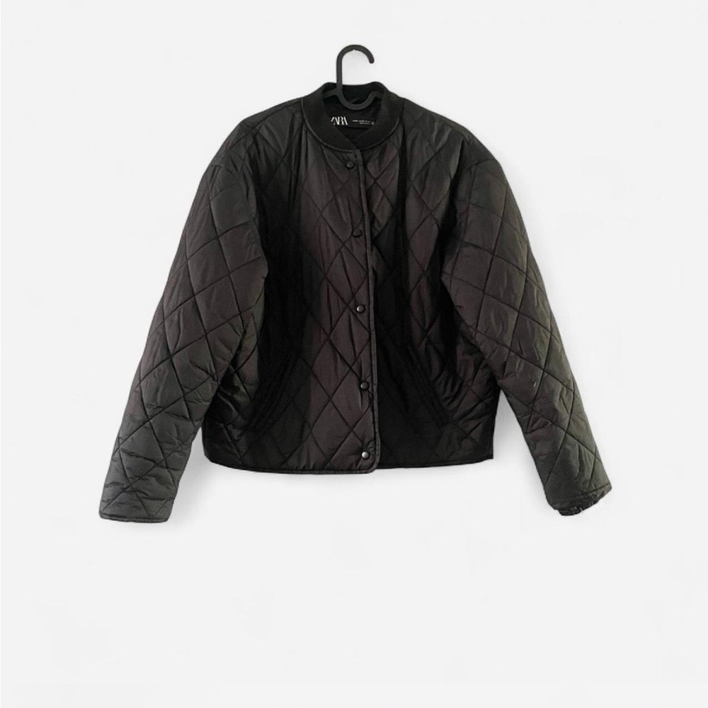 Zara Black Quilted Puffer Jacket